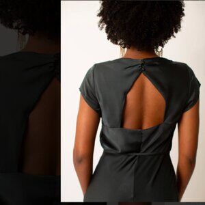 Joyfolie XS Haven Dress in Washed Black, Open Back